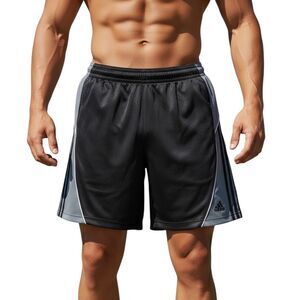 Adidas Shorts Athletic Gym Basketball Medium Black Gray Mens Performance
